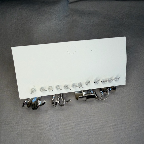 Fashion Jewelry Silver Hoop Earring Set - Picture 3 of 4